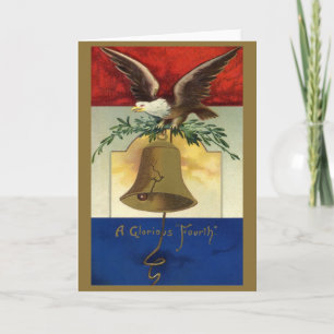 Vintage 4. Juli mit Adler und Freiheitsglocke Karte