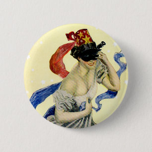 Vintage 4. Juli patriotische Maskenparty Button