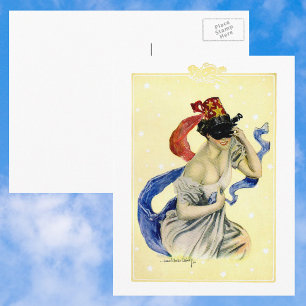 Vintage 4. Juli patriotische Maskenparty Feiertagspostkarte