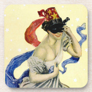 Vintage 4. Juli - Patriotische Maskenparty Getränkeuntersetzer