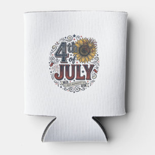 Vintage 4. Juli patriotisches Sonnenblumen-Shirt D Dosenkühler