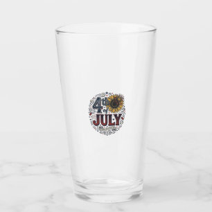 Vintage 4. Juli patriotisches Sonnenblumen-Shirt D Glas