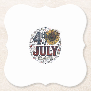 Vintage 4. Juli patriotisches Sonnenblumen-Shirt D Untersetzer