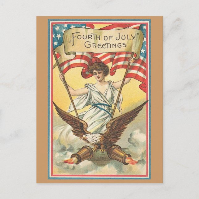 vintage 4. Juli Postkarte (Vorderseite)