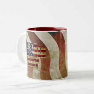 Vintage 4. Juli Unabhängigkeitstag Design Zweifarbige Tasse