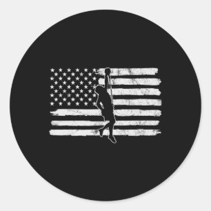 Vintage 4. Juli USA-Flagge Free Climbing Boulder Runder Aufkleber