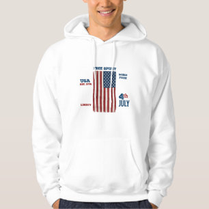 Vintage 4. Juli USA-Flagge Freigeist Patriotisch Hoodie
