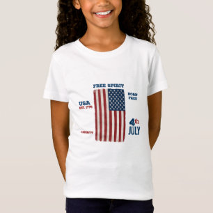 Vintage 4. Juli USA-Flagge Freigeist Patriotisch T-Shirt