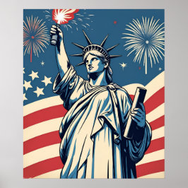 Vintage 4th of July Patriotic Poster – Land of the