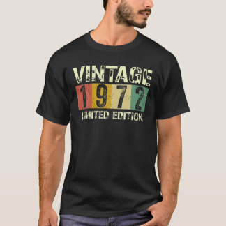Vintage 50 Birthday Decorations Men 50Th Bday 1972 T-Shirt
