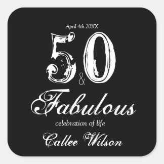 Vintage 50. Geburtstag anpassbarer Aufkleber