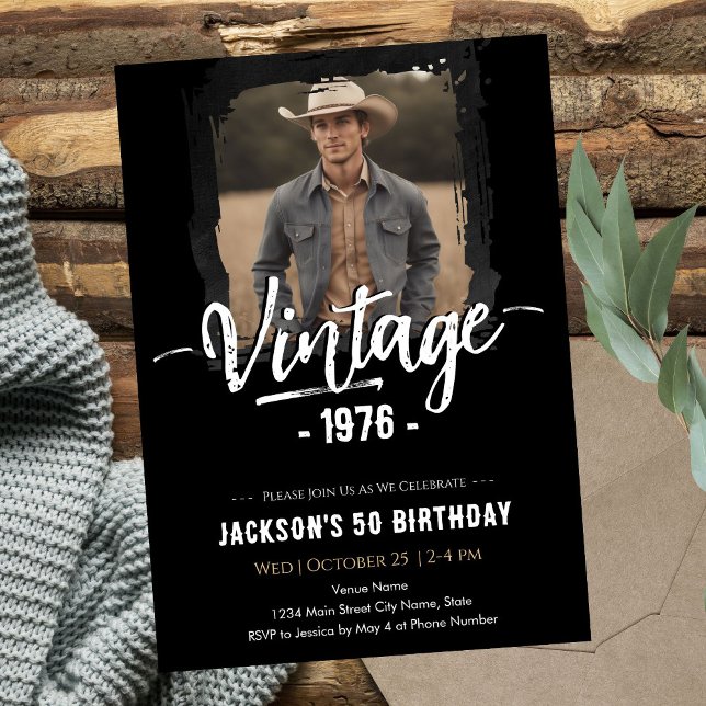 Vintage 50. Geburtstag Einladung (Von Creator hochgeladen)