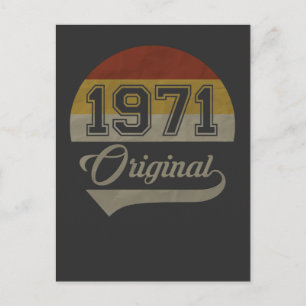 Vintage 50. Geburtstag original 1971 Mann Frau Ges Postkarte