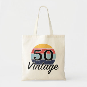 Vintage 50. Geburtstag Sonnenuntergang Tragetasche