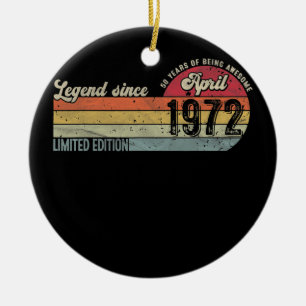 Vintage 50. Geburtstagsfeier Seit April 1972 50 Keramik Ornament