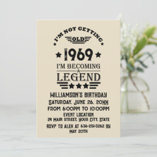 Vintage 50. Geburtstagsparty Einladung