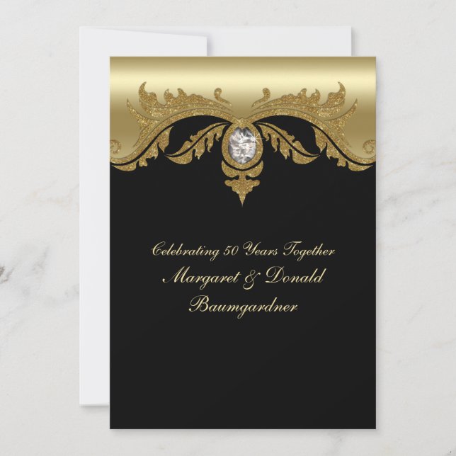 Vintage 50. Goldene Hochzeitstagung Einladung (Vorderseite)