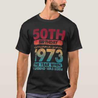 Vintage 50-jährige Geschenke aus dem Jahr 1973, li T-Shirt