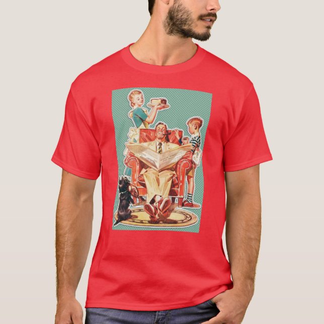 Vintage 50er Jahre nukleare Familienfamilie Retro- T-Shirt (Vorderseite)