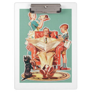 Vintage 50er Jahre nukleare Hausfrau der 50er Jahr Klemmbrett