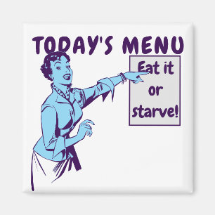 Vintage 50er Jahre zeigende Frau Lustige Vorlage Magnet