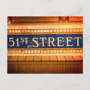 Vintage 51st Street, Manhattan, NYC Postkarte