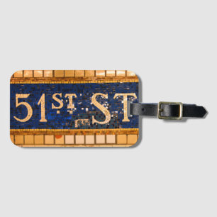Vintage 51st Street, Manhattan, NYC Square Gepäckanhänger