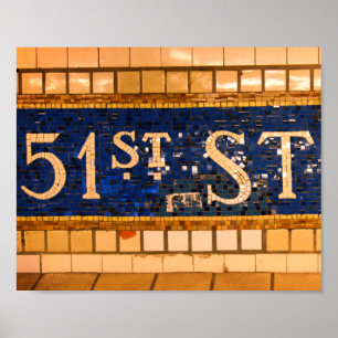 Vintage 51st Street, Times Square, Manhattan, NYC Poster