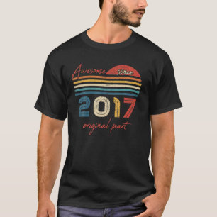 Vintage 5 Birthday Gifts Awesome Since 2017 Origin T-Shirt