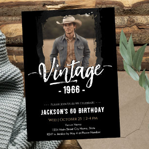 Vintage 60. Geburtstag Einladung
