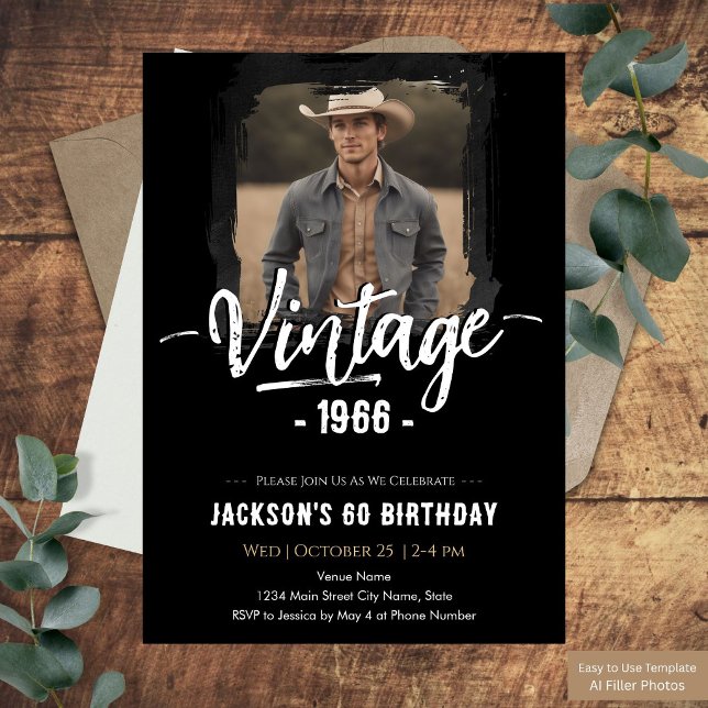 Vintage 60. Geburtstag Einladung (Von Creator hochgeladen)