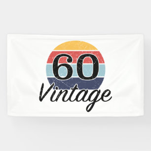 Vintage 60. Geburtstag Sonnenuntergang Banner