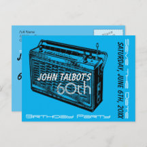 Vintage 60. Geburtstagsfeier Save the Date