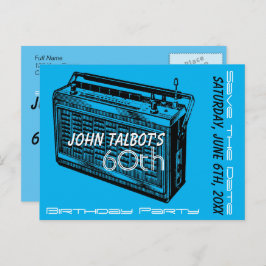 Vintage 60. Geburtstagsfeier Save the Date Ankündigungspostkarte