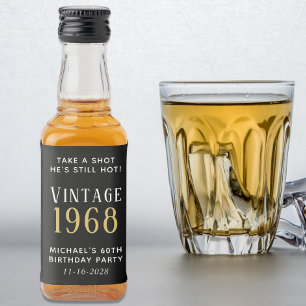 Vintage 60. Geburtstagsparty Gunst Black Alkoholflaschenetikett