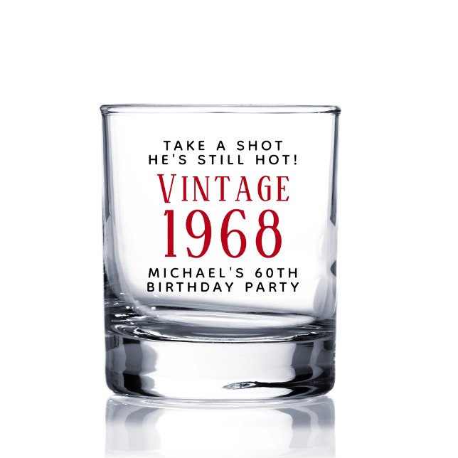 Vintage 60. Geburtstagsparty Whiskyglas (Von Creator hochgeladen)