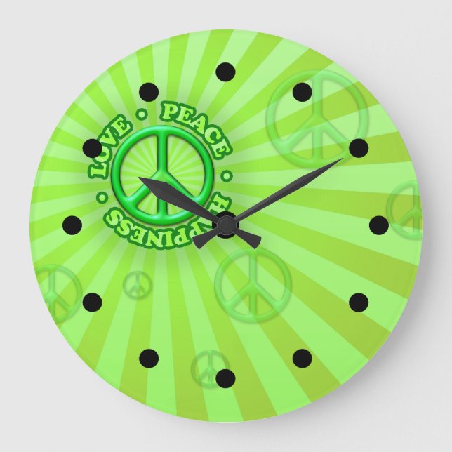 Vintage 60er-Mauer-Uhr Große Wanduhr (Vorderseite)