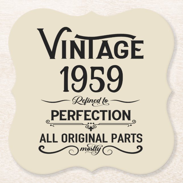 Vintage 65. Geburtstagsparty Untersetzer (Vorderseite)