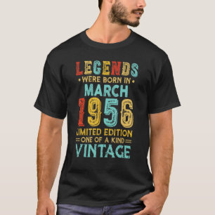 Vintage 66. Geburtstagslegende Geboren im März T-Shirt