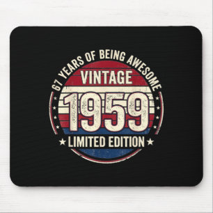 Vintage 67 Geburtstagsdekorationen Männer 67J 1959 Mousepad