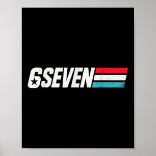 Vintage 67 Meme Retro 6 Sieben  Poster