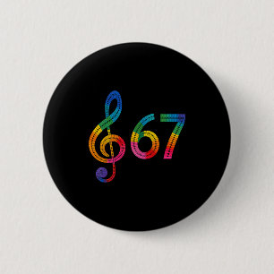 Vintage 67 Musik Meme Slang Six Seven Lehrer Lusti Button