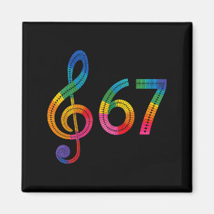 Vintage 67 Musik Meme Slang Six Seven Lehrer Lusti Magnet