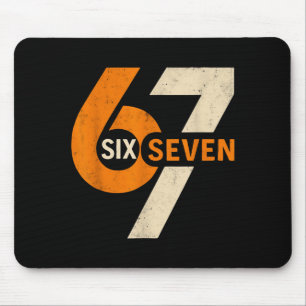 Vintage 67 Six Seven 6 7 Zahl Retro 67 Meme Mousepad