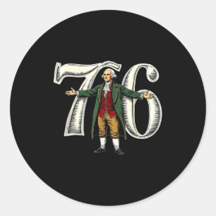 Vintage 6-7 7-6 George Washington 67 Sechs Sieben Runder Aufkleber