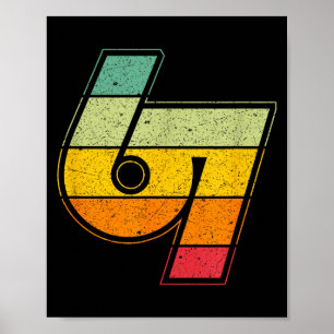 Vintage 6 7 Meme Six Seven Logo Namaste Lustig Hal Poster