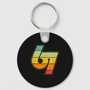Vintage 6 7 Meme Six Seven Logo Namaste Lustig Hal Schlüsselanhänger