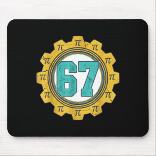 Vintage 6 7 Nummer 67 Tag für Mathe-Naturwissensch Mousepad