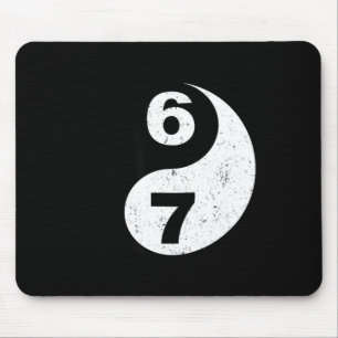 Vintage 6 7 Yin Yang Namaste Sechs Sieben Nostalgi Mousepad