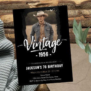 Vintage 70. Geburtstag Einladung